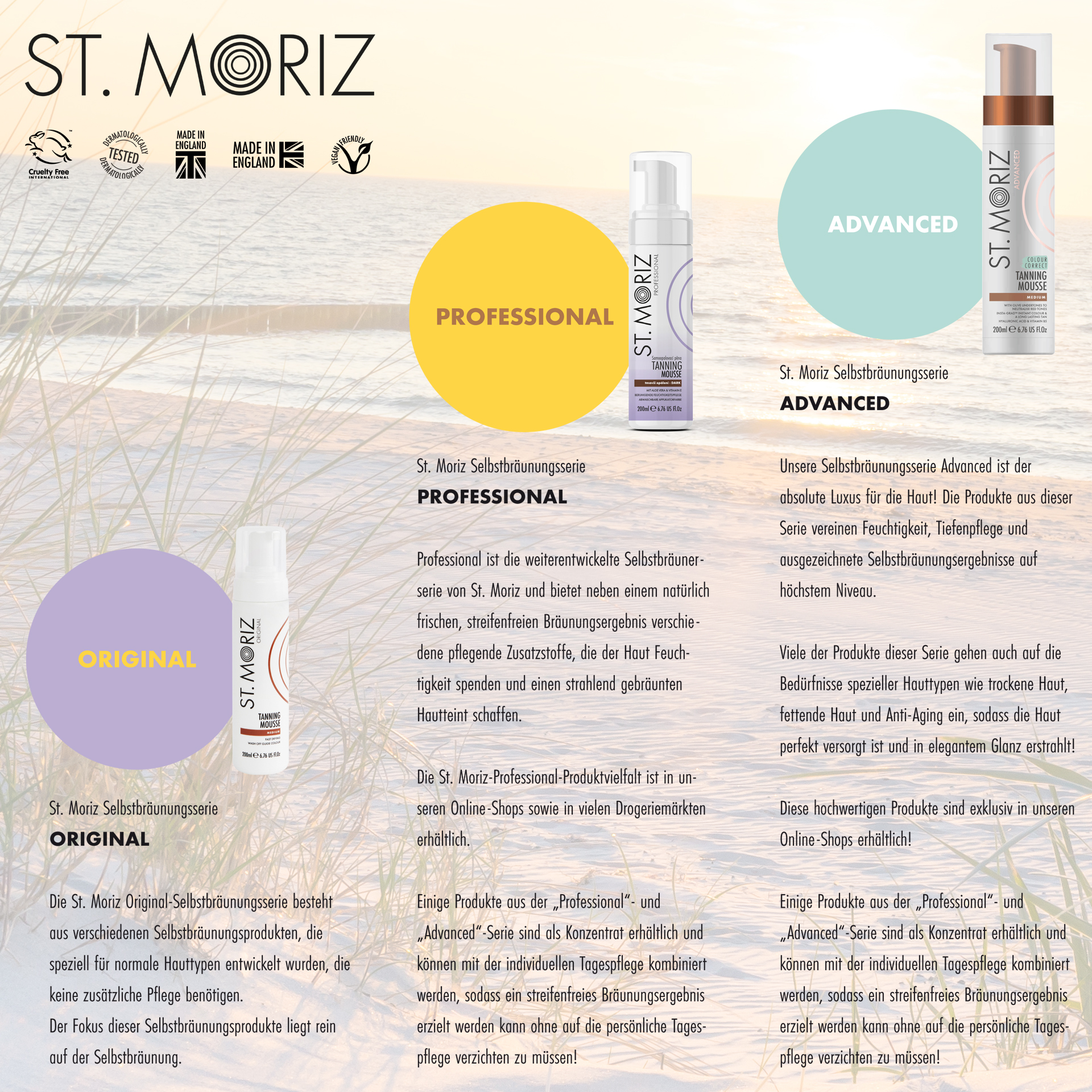 St. Moriz Advanced - Farbkorrigierendes Selbstbräunungsmousse - leichte Bräune 200ml
