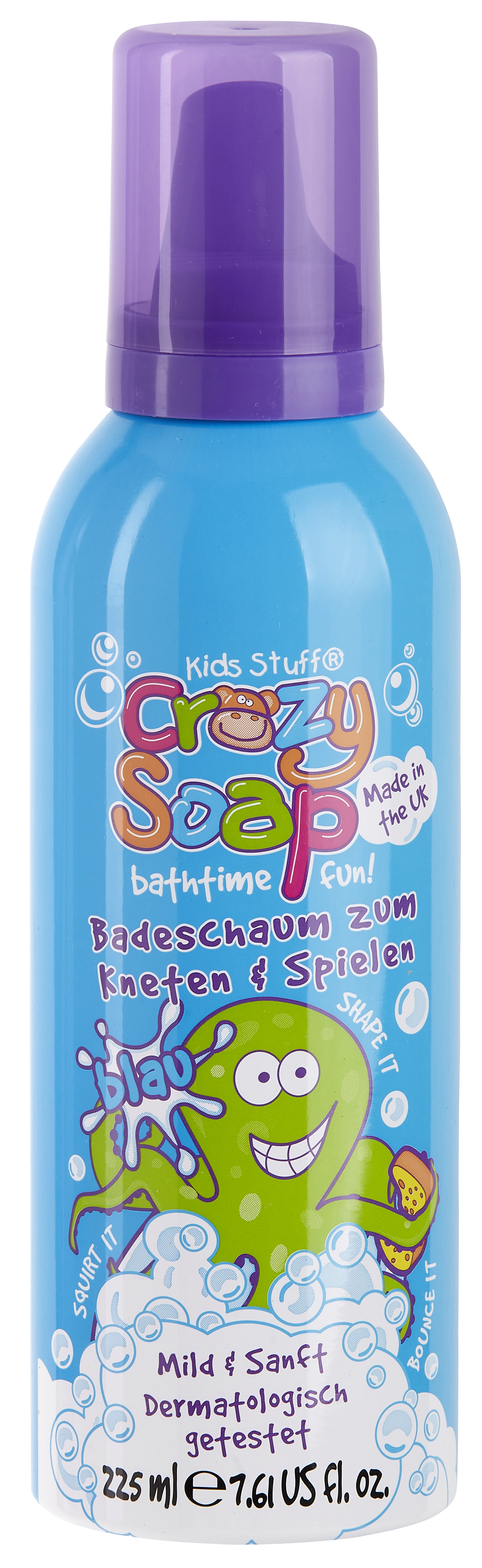 Kids Stuff Crazy Soap Formbarer Kinderbadeschaum blau 225ml